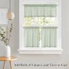 image:imageNICETOWN Sheer Linen Kitchen Curtains 24 Inch Length Sage Green Striped Print Curtains for Living Room Bedroom Farmhouse Bathroom Decor with Rod Pocket for Window 3024 2 PanelsSage Green
