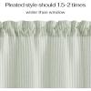 image:imageNICETOWN Sheer Linen Kitchen Curtains 24 Inch Length Sage Green Striped Print Curtains for Living Room Bedroom Farmhouse Bathroom Decor with Rod Pocket for Window 3024 2 PanelsSage Green
