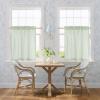 image:imageNICETOWN Sheer Linen Kitchen Curtains 24 Inch Length Sage Green Striped Print Curtains for Living Room Bedroom Farmhouse Bathroom Decor with Rod Pocket for Window 3024 2 PanelsSage Green