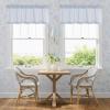 image:imageNICETOWN Sheer Linen Kitchen Curtains 24 Inch Length Sage Green Striped Print Curtains for Living Room Bedroom Farmhouse Bathroom Decor with Rod Pocket for Window 3024 2 PanelsBlue