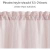 image:imageNICETOWN Sheer Linen Kitchen Curtains 24 Inch Length Sage Green Striped Print Curtains for Living Room Bedroom Farmhouse Bathroom Decor with Rod Pocket for Window 3024 2 PanelsLight Pink