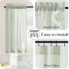 image:imageNICETOWN Sheer Linen Kitchen Curtains 24 Inch Length Sage Green Striped Print Curtains for Living Room Bedroom Farmhouse Bathroom Decor with Rod Pocket for Window 3024 2 PanelsSage Green