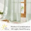 image:imageNICETOWN Sheer Linen Kitchen Curtains 24 Inch Length Sage Green Striped Print Curtains for Living Room Bedroom Farmhouse Bathroom Decor with Rod Pocket for Window 3024 2 PanelsSage Green