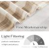 image:imageNICETOWN Sheer Linen Kitchen Curtains 24 Inch Length Sage Green Striped Print Curtains for Living Room Bedroom Farmhouse Bathroom Decor with Rod Pocket for Window 3024 2 PanelsCoffe  White
