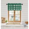 image:imageNICETOWN Sheer Linen Kitchen Curtains 24 Inch Length Sage Green Striped Print Curtains for Living Room Bedroom Farmhouse Bathroom Decor with Rod Pocket for Window 3024 2 PanelsGreen  White
