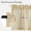 image:imageNICETOWN Sheer Linen Kitchen Curtains 24 Inch Length Sage Green Striped Print Curtains for Living Room Bedroom Farmhouse Bathroom Decor with Rod Pocket for Window 3024 2 PanelsYellow