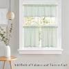image:imageNICETOWN Sheer Linen Kitchen Curtains 24 Inch Length Sage Green Striped Print Curtains for Living Room Bedroom Farmhouse Bathroom Decor with Rod Pocket for Window 3024 2 PanelsSage Green