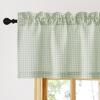image:imageNICETOWN Sheer Linen Kitchen Curtains 24 Inch Length Sage Green Striped Print Curtains for Living Room Bedroom Farmhouse Bathroom Decor with Rod Pocket for Window 3024 2 PanelsSage Green
