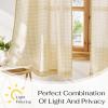 image:imageNICETOWN Sheer Linen Kitchen Curtains 24 Inch Length Sage Green Striped Print Curtains for Living Room Bedroom Farmhouse Bathroom Decor with Rod Pocket for Window 3024 2 PanelsYellow