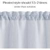 image:imageNICETOWN Sheer Linen Kitchen Curtains 24 Inch Length Sage Green Striped Print Curtains for Living Room Bedroom Farmhouse Bathroom Decor with Rod Pocket for Window 3024 2 PanelsBlue