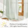 image:imageNICETOWN Sheer Linen Kitchen Curtains 24 Inch Length Sage Green Striped Print Curtains for Living Room Bedroom Farmhouse Bathroom Decor with Rod Pocket for Window 3024 2 PanelsSage Green