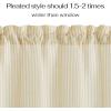 image:imageNICETOWN Sheer Linen Kitchen Curtains 24 Inch Length Sage Green Striped Print Curtains for Living Room Bedroom Farmhouse Bathroom Decor with Rod Pocket for Window 3024 2 PanelsYellow
