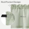 image:imageNICETOWN Sheer Linen Kitchen Curtains 24 Inch Length Sage Green Striped Print Curtains for Living Room Bedroom Farmhouse Bathroom Decor with Rod Pocket for Window 3024 2 PanelsSage Green