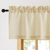 image:imageNICETOWN Sheer Linen Kitchen Curtains 24 Inch Length Sage Green Striped Print Curtains for Living Room Bedroom Farmhouse Bathroom Decor with Rod Pocket for Window 3024 2 PanelsYellow