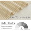 image:imageNICETOWN Sheer Linen Kitchen Curtains 24 Inch Length Sage Green Striped Print Curtains for Living Room Bedroom Farmhouse Bathroom Decor with Rod Pocket for Window 3024 2 PanelsYellow