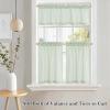 image:imageNICETOWN Sheer Linen Kitchen Curtains 24 Inch Length Sage Green Striped Print Curtains for Living Room Bedroom Farmhouse Bathroom Decor with Rod Pocket for Window 3024 2 PanelsSage Green