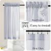 image:imageNICETOWN Sheer Linen Kitchen Curtains 24 Inch Length Sage Green Striped Print Curtains for Living Room Bedroom Farmhouse Bathroom Decor with Rod Pocket for Window 3024 2 PanelsBlue