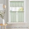 image:imageNICETOWN Sheer Linen Kitchen Curtains 24 Inch Length Sage Green Striped Print Curtains for Living Room Bedroom Farmhouse Bathroom Decor with Rod Pocket for Window 3024 2 PanelsSage Green