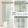 image:imageNICETOWN Sheer Linen Kitchen Curtains 24 Inch Length Sage Green Striped Print Curtains for Living Room Bedroom Farmhouse Bathroom Decor with Rod Pocket for Window 3024 2 PanelsSage Green