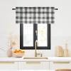 image:imageNICETOWN Sheer Linen Kitchen Curtains 24 Inch Length Sage Green Striped Print Curtains for Living Room Bedroom Farmhouse Bathroom Decor with Rod Pocket for Window 3024 2 PanelsBlack  White
