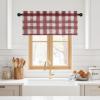 image:imageNICETOWN Sheer Linen Kitchen Curtains 24 Inch Length Sage Green Striped Print Curtains for Living Room Bedroom Farmhouse Bathroom Decor with Rod Pocket for Window 3024 2 PanelsRed  White