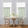 image:imageNICETOWN Sheer Linen Kitchen Curtains 24 Inch Length Sage Green Striped Print Curtains for Living Room Bedroom Farmhouse Bathroom Decor with Rod Pocket for Window 3024 2 PanelsSage Green