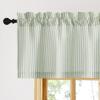 image:imageNICETOWN Sheer Linen Kitchen Curtains 24 Inch Length Sage Green Striped Print Curtains for Living Room Bedroom Farmhouse Bathroom Decor with Rod Pocket for Window 3024 2 PanelsSage Green