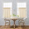 image:imageNICETOWN Sheer Linen Kitchen Curtains 24 Inch Length Sage Green Striped Print Curtains for Living Room Bedroom Farmhouse Bathroom Decor with Rod Pocket for Window 3024 2 PanelsYellow