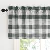 image:imageNICETOWN Sheer Linen Kitchen Curtains 24 Inch Length Sage Green Striped Print Curtains for Living Room Bedroom Farmhouse Bathroom Decor with Rod Pocket for Window 3024 2 PanelsBlack  White