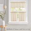 image:imageNICETOWN Sheer Linen Kitchen Curtains 24 Inch Length Sage Green Striped Print Curtains for Living Room Bedroom Farmhouse Bathroom Decor with Rod Pocket for Window 3024 2 PanelsYellow