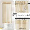 image:imageNICETOWN Sheer Linen Kitchen Curtains 24 Inch Length Sage Green Striped Print Curtains for Living Room Bedroom Farmhouse Bathroom Decor with Rod Pocket for Window 3024 2 PanelsYellow