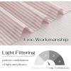 image:imageNICETOWN Sheer Linen Kitchen Curtains 24 Inch Length Sage Green Striped Print Curtains for Living Room Bedroom Farmhouse Bathroom Decor with Rod Pocket for Window 3024 2 PanelsLight Pink