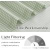 image:imageNICETOWN Sheer Linen Kitchen Curtains 24 Inch Length Sage Green Striped Print Curtains for Living Room Bedroom Farmhouse Bathroom Decor with Rod Pocket for Window 3024 2 PanelsSage Green
