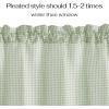 image:imageNICETOWN Sheer Linen Kitchen Curtains 24 Inch Length Sage Green Striped Print Curtains for Living Room Bedroom Farmhouse Bathroom Decor with Rod Pocket for Window 3024 2 PanelsSage Green