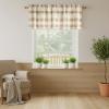 image:imageNICETOWN Sheer Linen Kitchen Curtains 24 Inch Length Sage Green Striped Print Curtains for Living Room Bedroom Farmhouse Bathroom Decor with Rod Pocket for Window 3024 2 PanelsCoffe  White