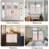image:imageNICETOWN Sheer Linen Kitchen Curtains 24 Inch Length Sage Green Striped Print Curtains for Living Room Bedroom Farmhouse Bathroom Decor with Rod Pocket for Window 3024 2 PanelsLight Pink