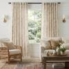 image:imageNICETOWN Blue Floral Curtains for Bedroom amp Living Room Linen Blend Drapes with Vintage Peony Privacy amp Light Filtering Inspired by British Museums Blue amp White Porcelain W52 x L84 in 2 PanelsYellow Oak
