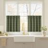 image:imageNICETOWN Buffalo Check Plaid 100 Blackout Curtains 84 Inches Long for Bedroom Living Room Thermal Insulated Room Darkening Rod Pocket Back Tab Drapes Olive Green 52 W x 84 L 2 PanelsGrid Pattern  Olive Green  White