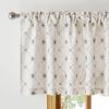 image:imageNICETOWN Farmhouse Geometric Curtains 96 inches Long Natural Linen Semi Sheer 250GSM Diamond Pattern Pocket amp Back Tab Window Treatments Light Filtering for Living Room W52 x L96 2 PanelsNatural