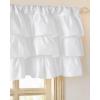 image:imageNICETOWN Farmhouse Valance Curtains 20 Inches Long for Kitchen amp Bathroom ThreeTiered Ruffle Valance Curtains Satin Texture Light Filtering Window Coverings 52 WWhite