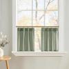 image:imageNICETOWN Natural Pinch Pleated Linen Kitchen Curtains 36 Inches Long 2 Panels Set Farmhouse Light Filtering Short Curtains for Cafe Bar Living Room Bedroom Window 40 W x 36 LSage Green