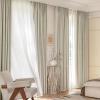 image:imageNICETOWN PRO Faux Linen 100 Full Blackout Curtains for Living Room Camel Set of 240x95 Inches 6cm High Temperature Pleated Back Tab Drapes Thermal Insulated amp Durable UV ResistantBeige