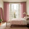 image:imageNICETOWN Pinch Pleated Linen Blend Curtains 84 inches Long 2 Panels Set Semi Sheer Privacy with Light Filtering Window Treatments Home Decor for BedroomLiving Room Ivory W40 x L84Baby Pink