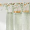 image:imageNICETOWN Pink Linen Curtains for Girls Room Tie Top Stripe Pattern Light Filtering Semi Sheer Window Treatments DIY Crafted Privacy for Bedroom W52 x L84 2 PanelsStriped Sage Green