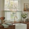 image:imageNICETOWN Sheer Linen Kitchen Curtains 24 Inch Length Sage Green Striped Print Curtains for Living Room Bedroom Farmhouse Bathroom Decor with Rod Pocket for Window 3024 2 PanelsSage Green