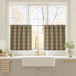 image:imageNICETOWN Buffalo Check Plaid 100 Blackout Curtains 84 Inches Long for Bedroom Living Room Thermal Insulated Room Darkening Rod Pocket Back Tab Drapes Olive Green 52 W x 84 L 2 PanelsPlaid  Burlap  White