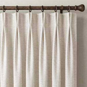 image:imageNICETOWN PRO 100 Blackout Pinch Pleated Curtains 96 inches Long 2 Panels Set Linen Blend Thermal Drapes Window Treatments for Living RoomBedroom W40 x L96Natural