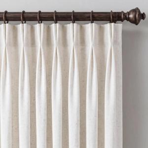 image:imageNICETOWN Pinch Pleated Linen Blend Curtains 84 inches Long 2 Panels Set Semi Sheer Privacy with Light Filtering Window Treatments Home Decor for BedroomLiving Room Ivory W40 x L84Ivory
