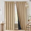 image:imageNICETOWN 100 Black Out Curtains 84 inch Long for Living Room Rod Pocket Blackout Window Treatment Thermal Curtains amp Drapes for Bedroom W52 x L84 2 PanelsBiscotti Beige