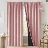 image:imageNICETOWN 100 Black Out Curtains 84 inch Long for Living Room Rod Pocket Blackout Window Treatment Thermal Curtains amp Drapes for Bedroom W52 x L84 2 PanelsPink